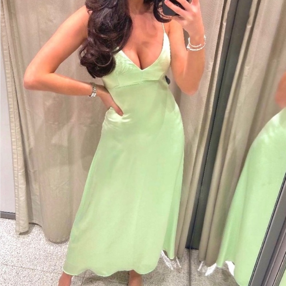 ZARA - NWT satin effect dress